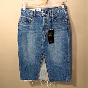 Levi's Premium High Rise Deconstructed Skirt